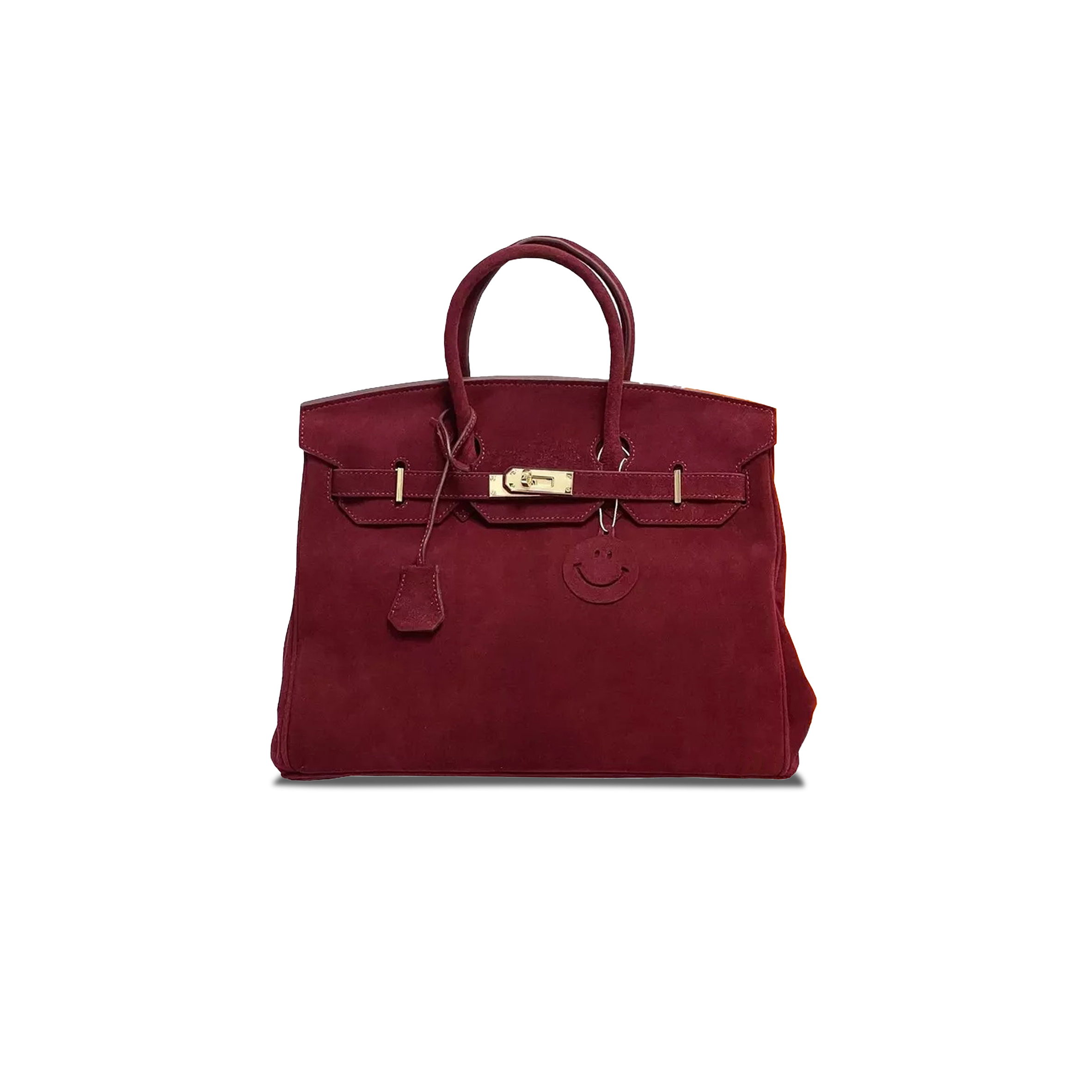 HERMÈS BIRKIN 30 CHAMOIS BORDEAUX GOLD BUCKLE H028369CC57 (30*23*15cm)